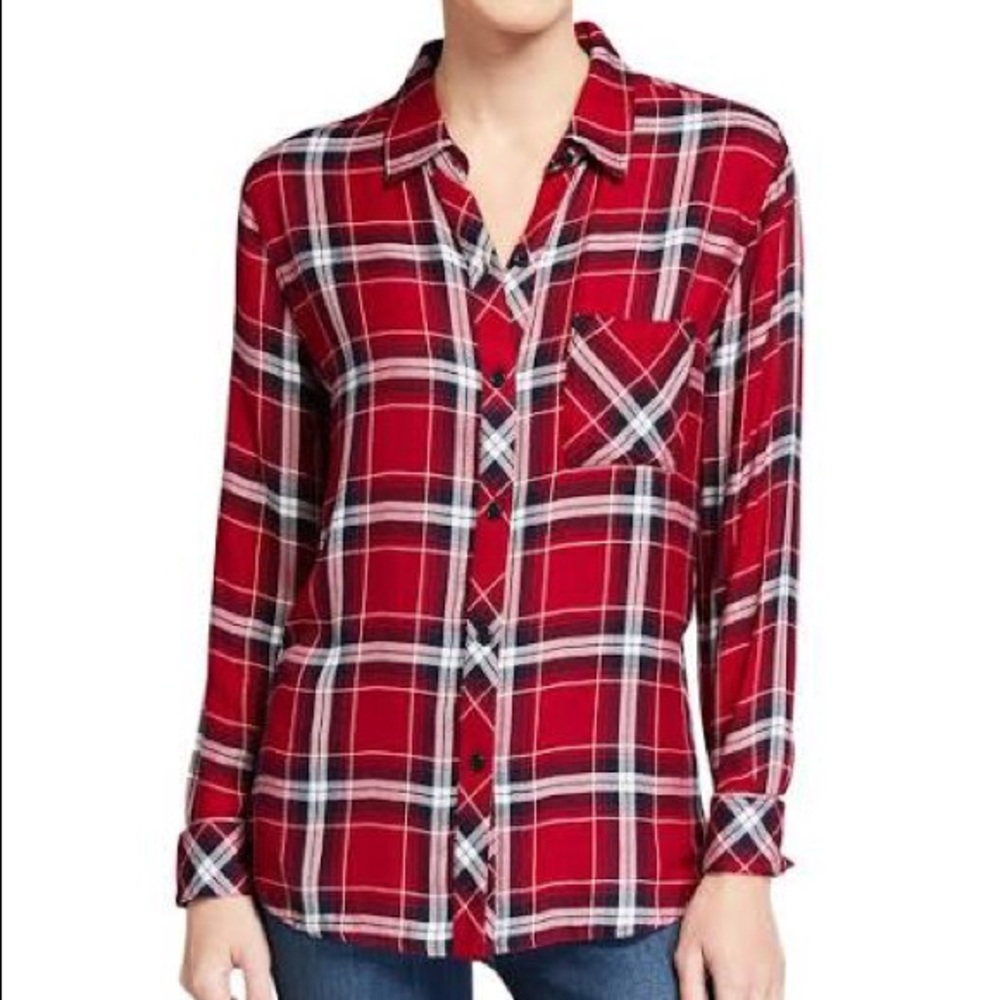 Rails Hunter Top Carmine/Navy/White
